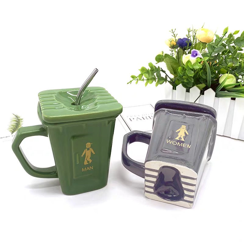 创意蹲厕造型陶瓷杯搞怪恶搞送朋友整蛊生日礼物马克杯大容量水杯