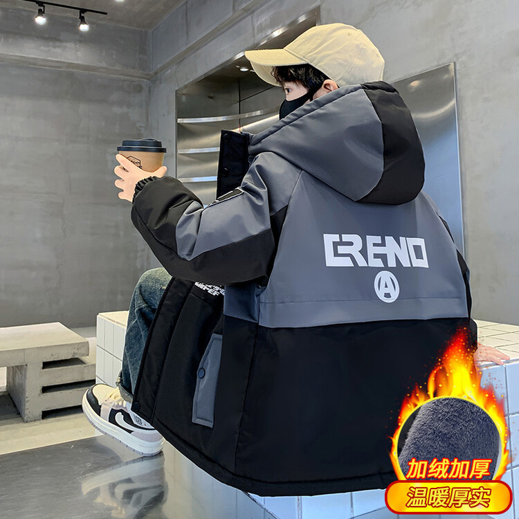 男童冬装外套2024新款中大儿童装男孩冬季加绒加厚派克服保暖棉衣