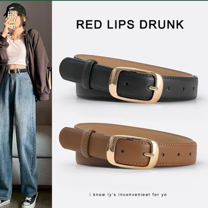 牛仔裤百搭皮带女款真皮百搭2025新款腰带女士针扣时尚装饰简约