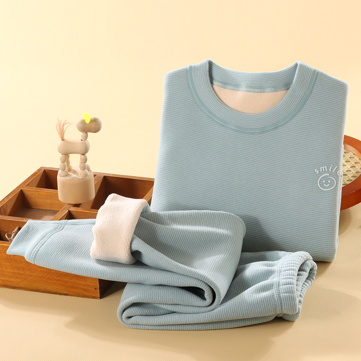 【520克校服神器】加绒加厚儿童青少年奥利绒秋衣秋裤家居服套装sy