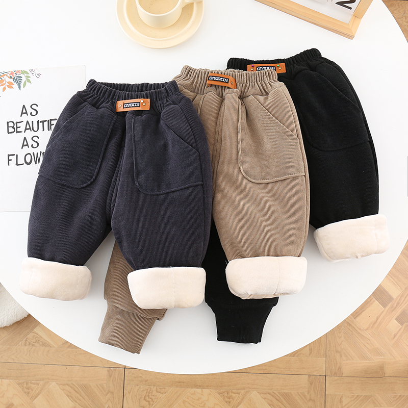 男童棉裤冬装儿童三层加厚休闲裤子宝宝冬季一条过冬夹棉小童外穿