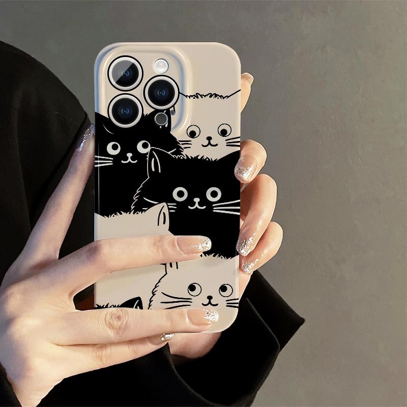 菲林软壳防摔满屏小猫k70pro适用苹果16华为oppo小米vivoy200一加