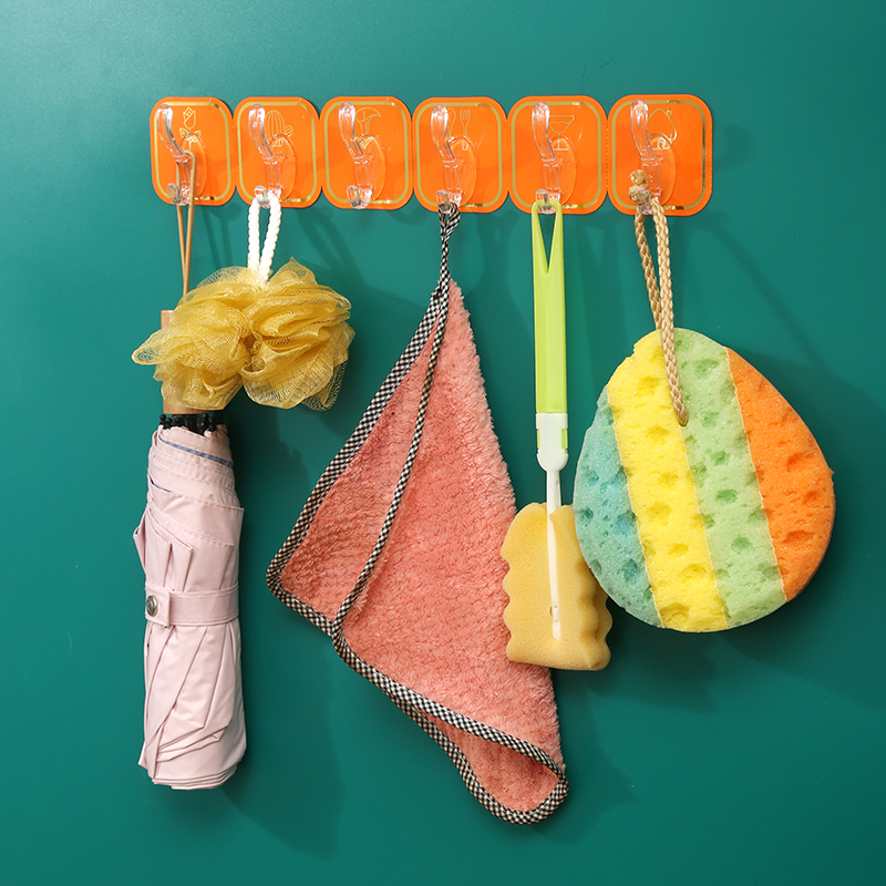 （3条装）6连金色挂钩卫生间无痕浴室强力免打孔排钩无痕轻奢壁挂式