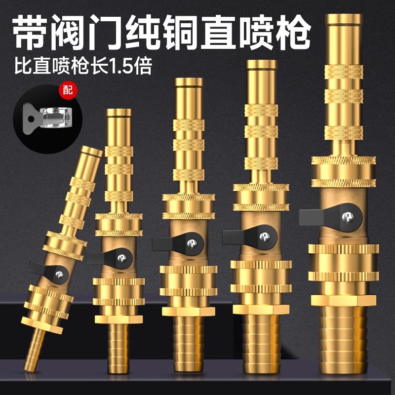 高压洗车水枪家用纯铜强力增压喷头接水龙头4分6软管1寸喷水枪