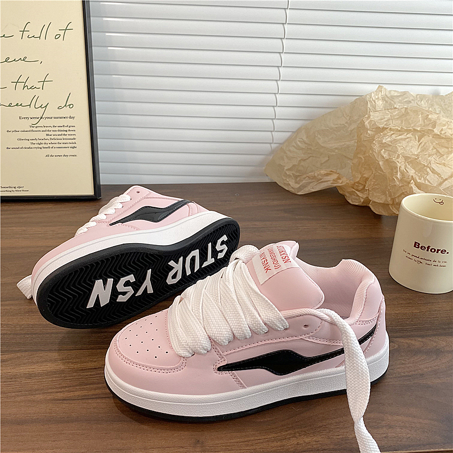韩版浅粉小众面包鞋休闲板鞋女鞋ins冬季学生百搭运动鞋2025新款