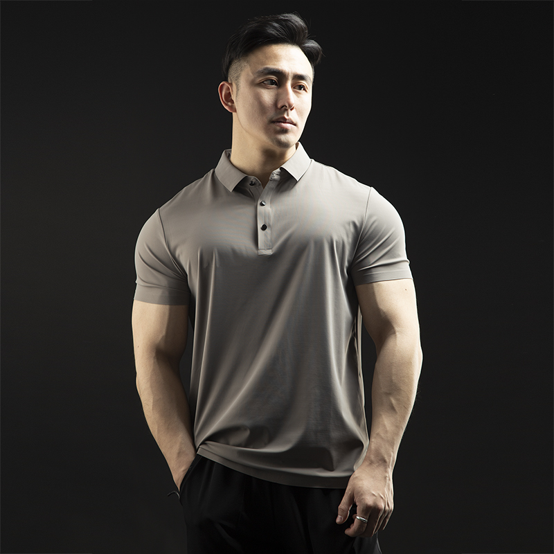 BARBRO运动polo衫男夏短袖t恤翻领健身休闲冰丝速干教练工服定制