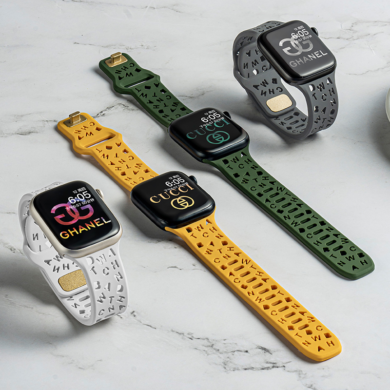 适用iwatch9苹果S10手表applewatch8/7/SE表带6新款5运动硅胶表带