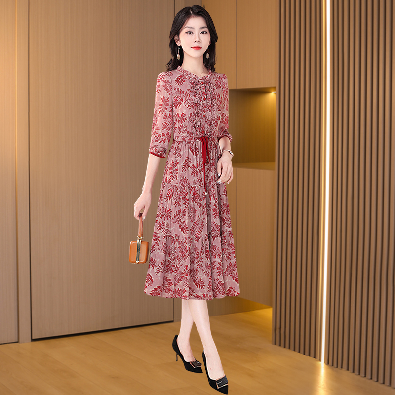 拉夏贝尔喜婆婆婚宴装连衣裙女2025新款春夏秋洋气质端庄妈妈裙子