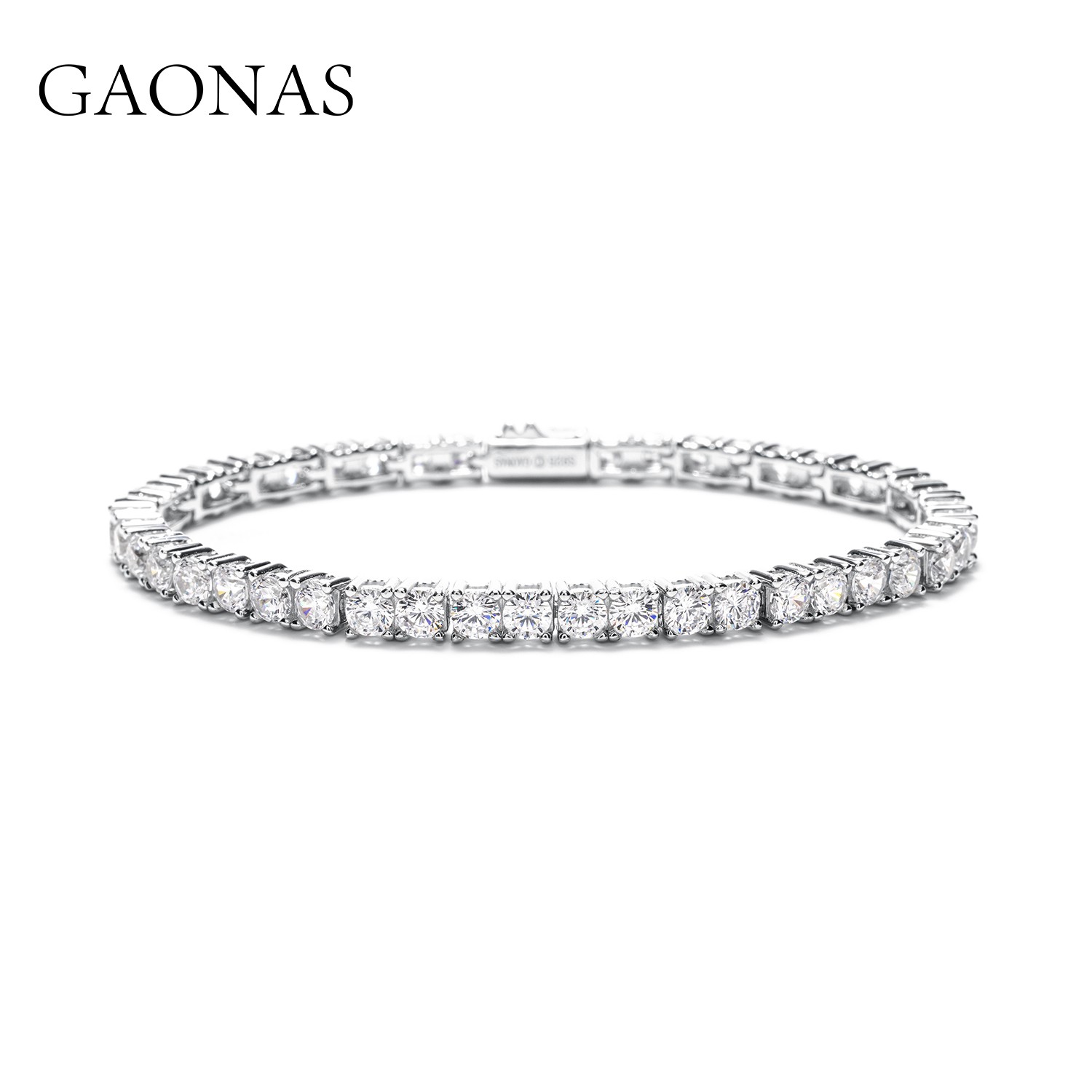 GAONAS 925银合成锆石手链 V系列 白色满天星手链WS1041330