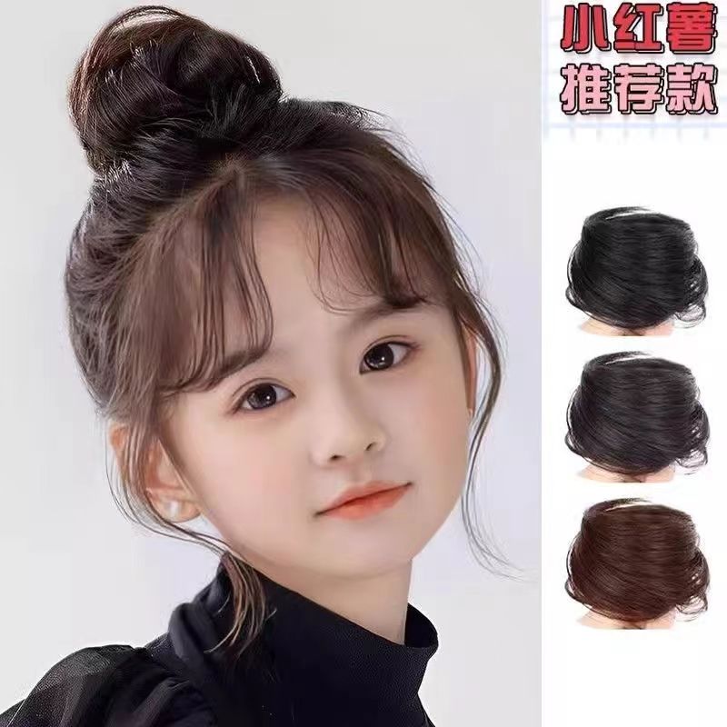 儿童发圈蓬松丸子头可爱洋气皮筋懒人神器古风假发拍照直发圈马尾