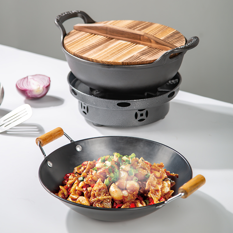 维艾家用酒精炉小火锅双耳干锅锅具户外便携炉子商用饭店干锅炉小