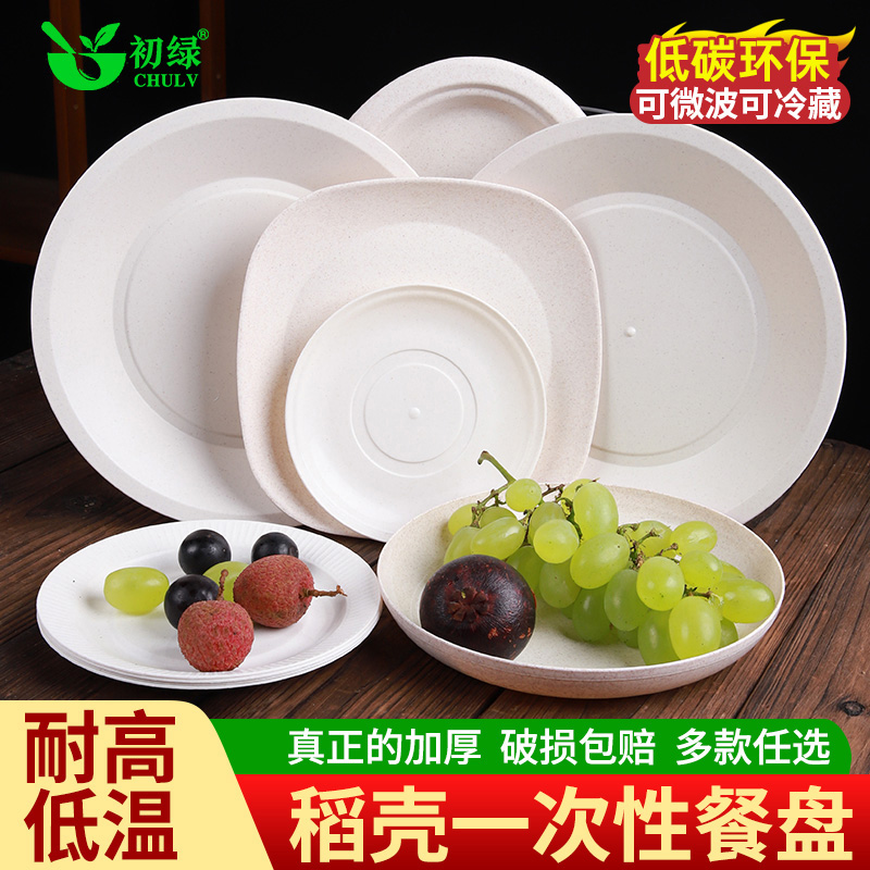 一次性盘子烧烤餐厅创意盘碟家用商用酒店圆形环保加厚加硬水果盘