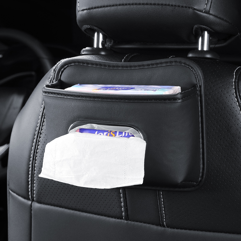车载粘贴式纸巾盒扶手箱椅背纸巾包抽纸袋多功能收纳袋仪表台挂袋