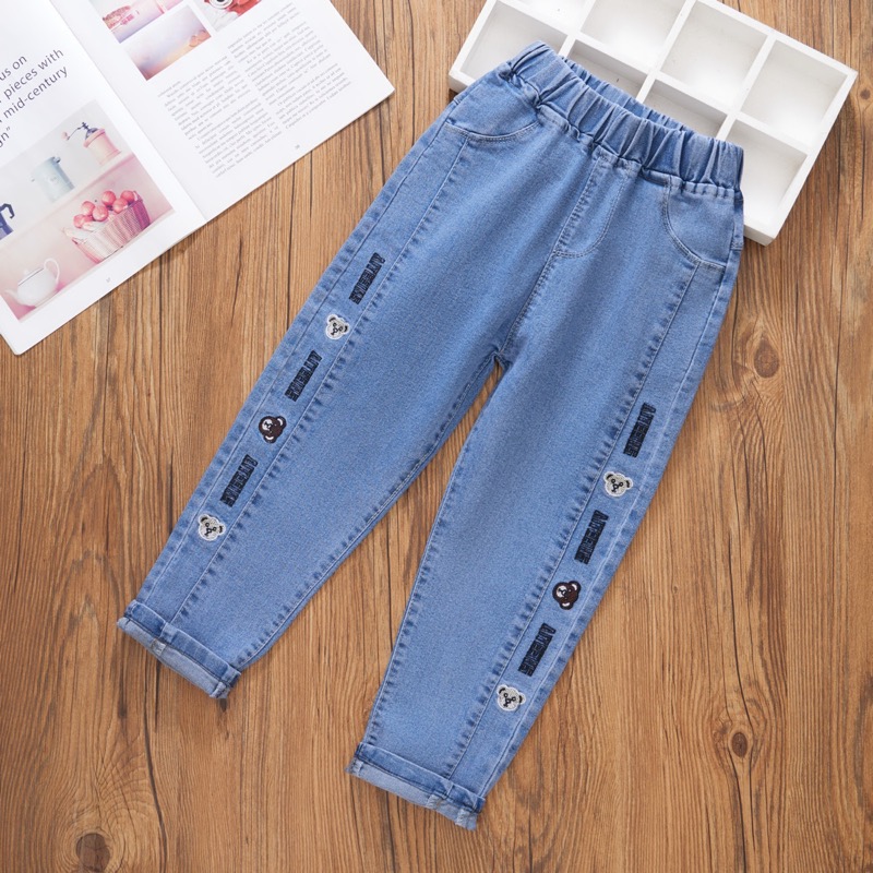 女童牛仔长裤春秋季新款时尚韩版洋气款中大童女宝宝外穿裤子潮童