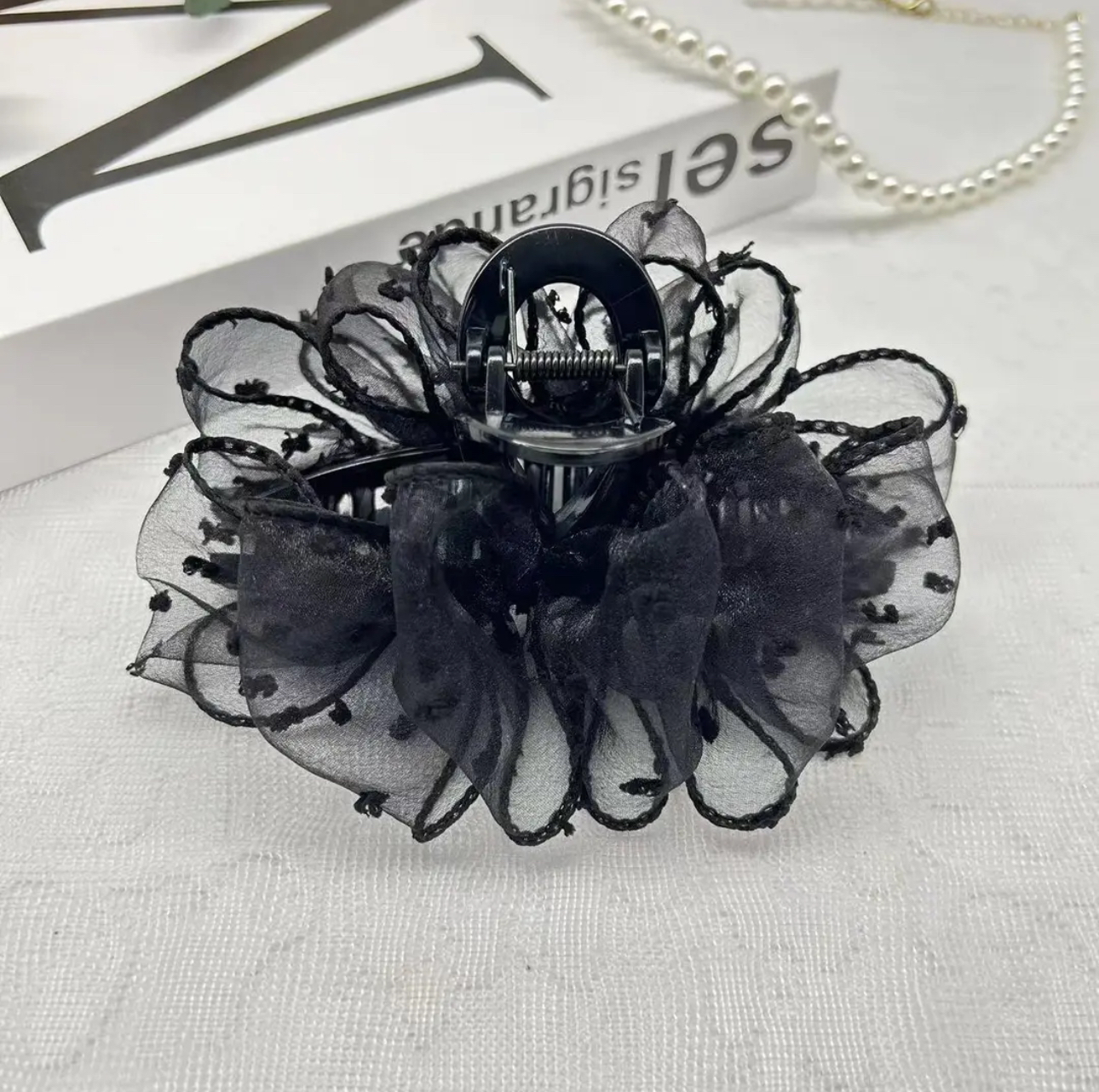 新款黑色超仙泡泡云朵抓夹女夏天气质百搭盘发夹子蓬松时尚鲨鱼夹