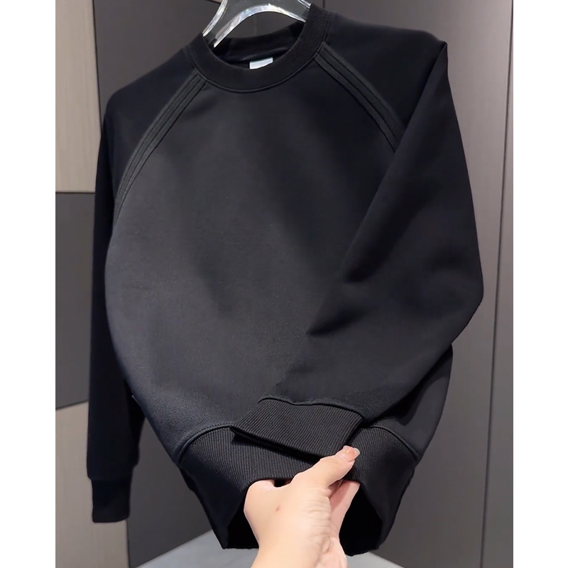 韩版卫衣男款2025新款潮牌修身圆领加绒加厚上衣服打底衫男秋冬季