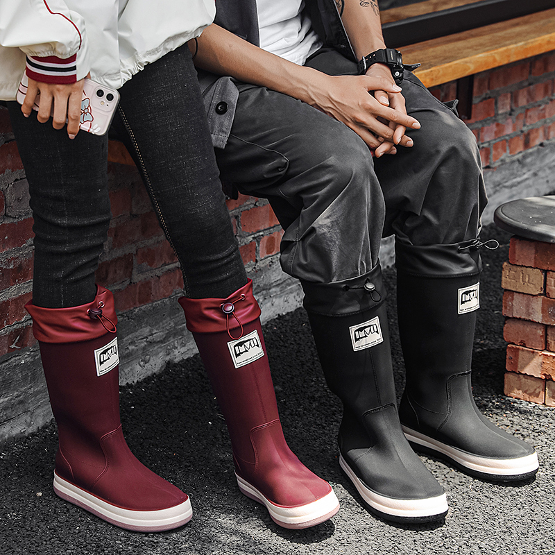 汐鲤雨鞋男款2023新款爆款水鞋男女通用钓鱼专用高筒雨靴防滑胶鞋