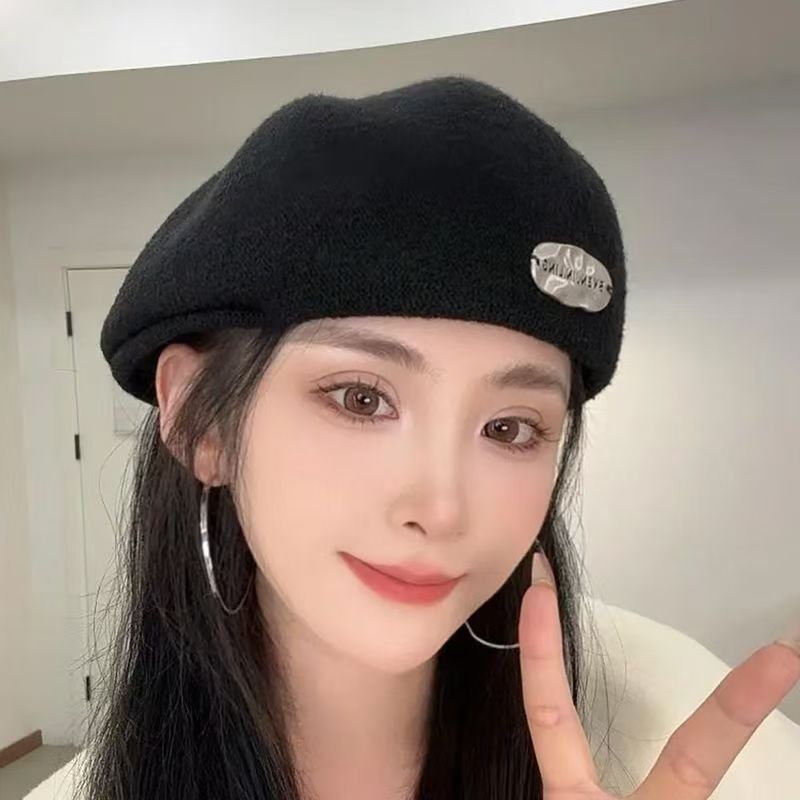 显脸小复古反戴前进帽子女秋冬季日系百搭贝雷帽大头围英伦画家帽