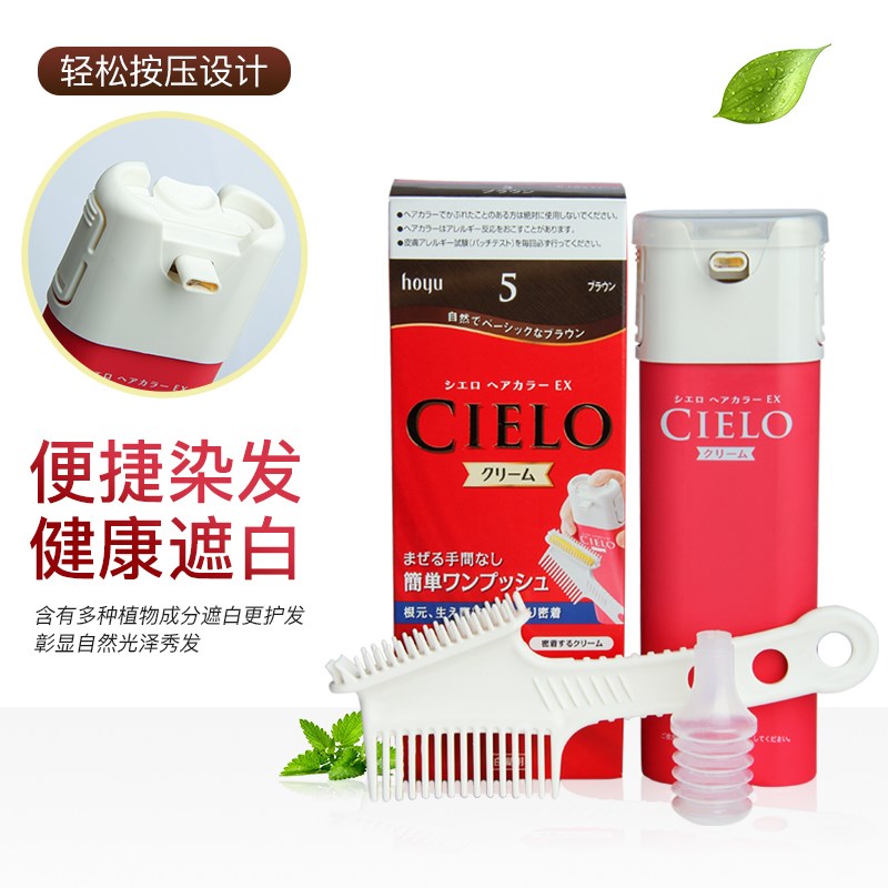 新日期日本宣若染植物发霜膏80g （按压式遮白发）