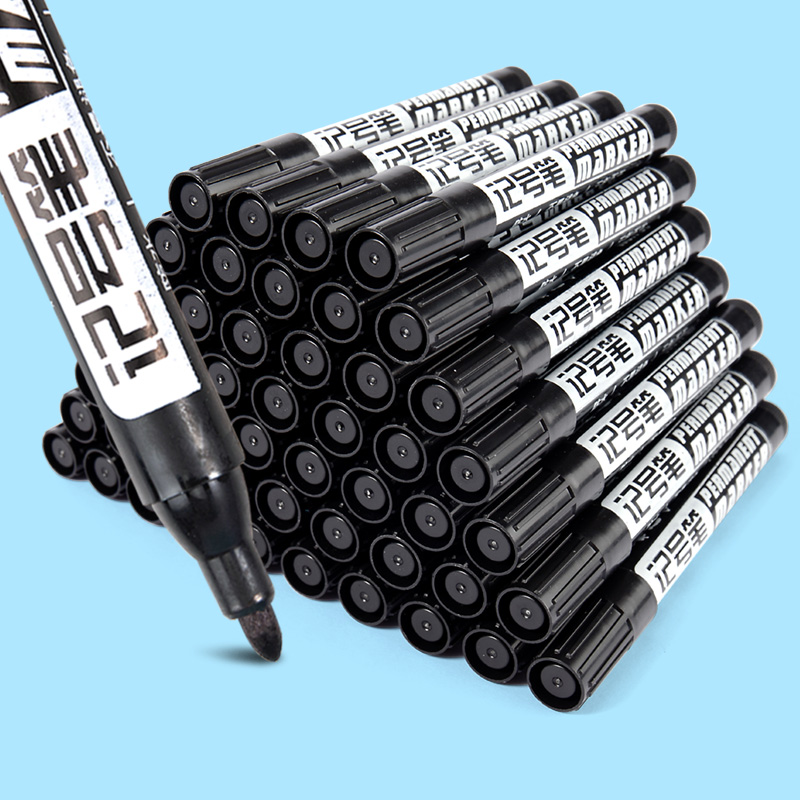 记号笔黑色马克勾线快干防水笔油性不掉色快递大头笔不可擦粗笔粗