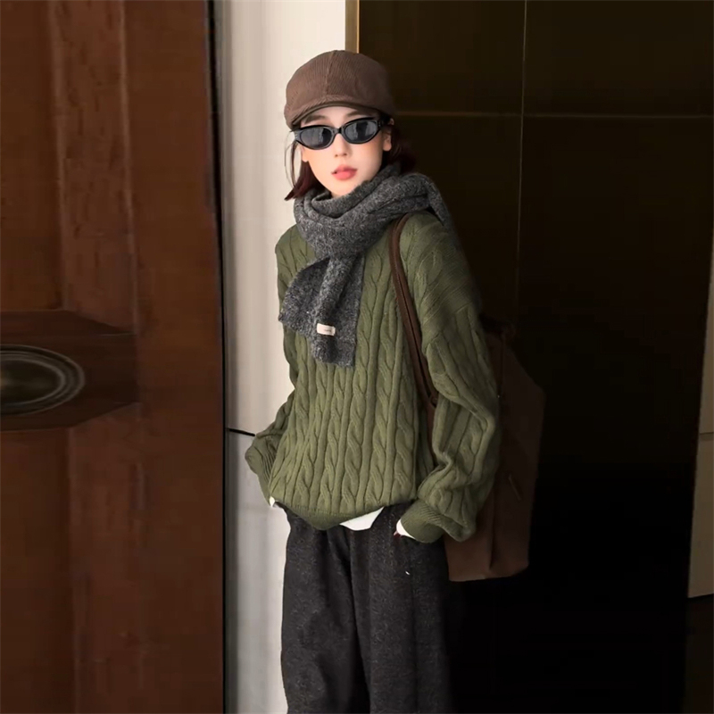 2025春季新款时尚百搭慵懒风毛衣女法式气质高领针织衫长袖上衣潮