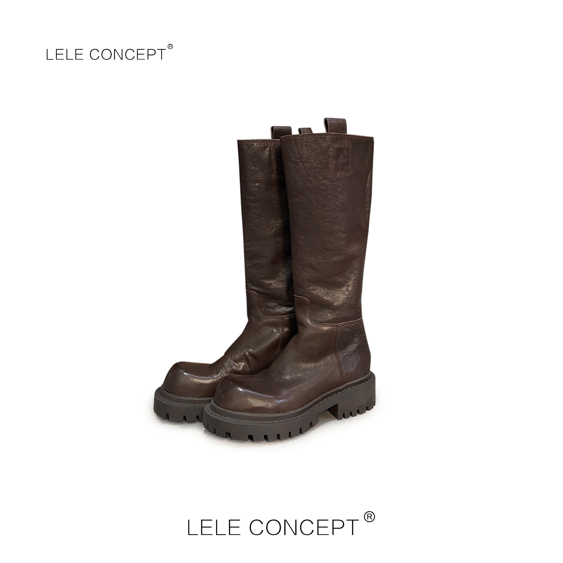 LELE CONCEPT丨「乐乐姐私服」都市时装设计师款大头中靴X0137