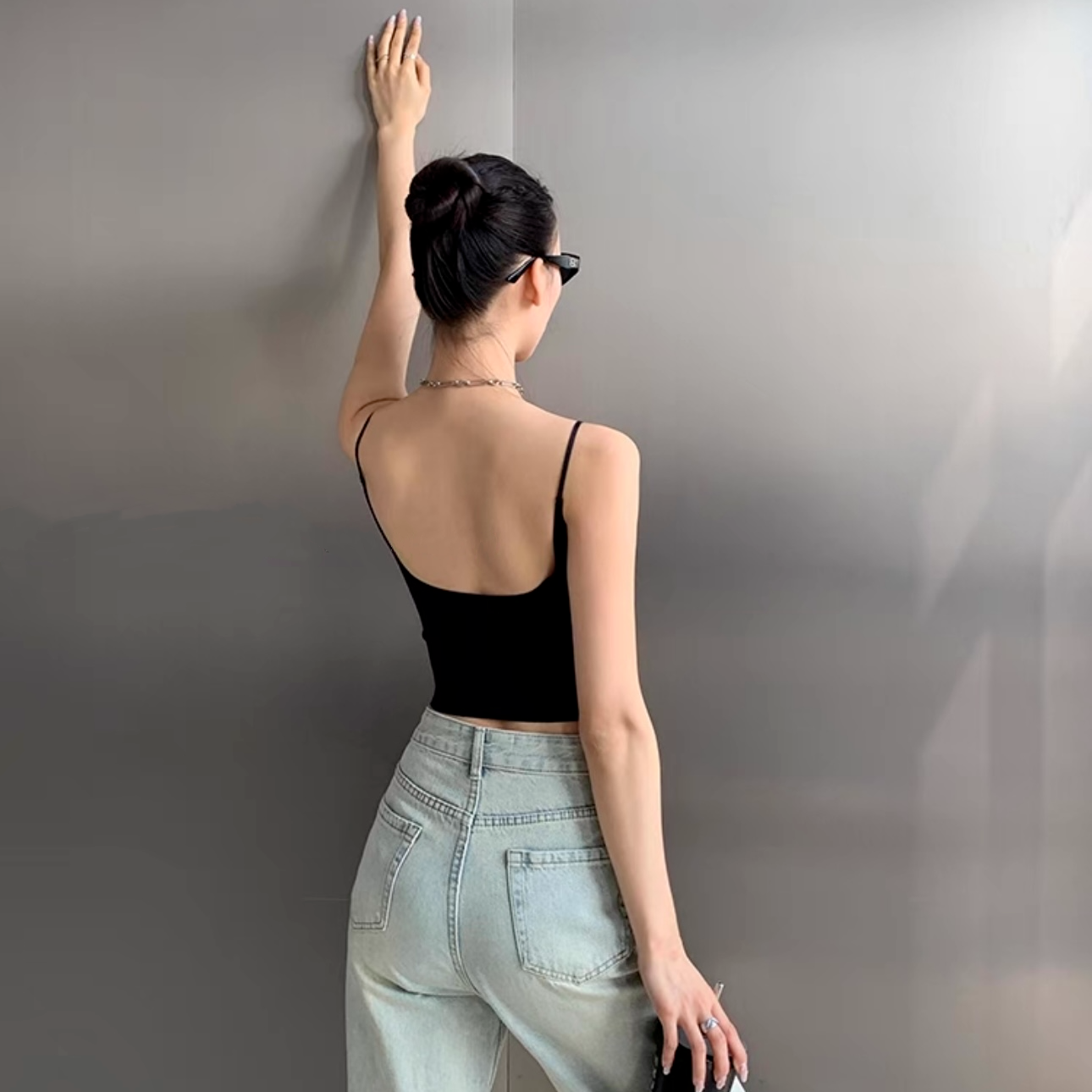 909莱塞尔（带杯垫）定制版露背夏季性感运动百搭外穿打底吊带美背