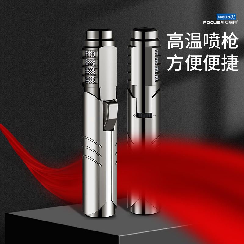 高温纯电多功能喷火枪熔金直冲喷枪高品质充气防风焊枪打火机使用