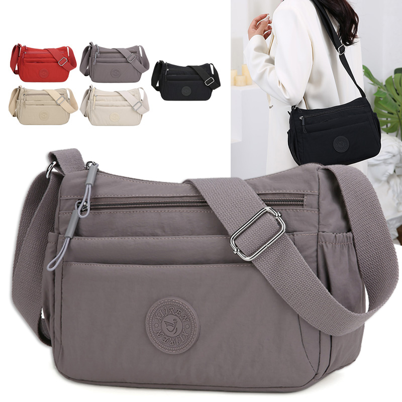 多隔层妈咪包（带夹层）2024秋冬新款斜挎包轻便大容量单肩包