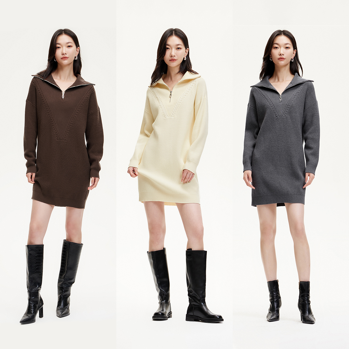 Vero Moda连衣裙女商场同款宽松H版针织松弛感流光风325146010