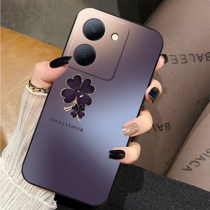 适用于vivoY78 Y78+手机壳高颜值四叶草全包边防摔软壳硅胶超薄套