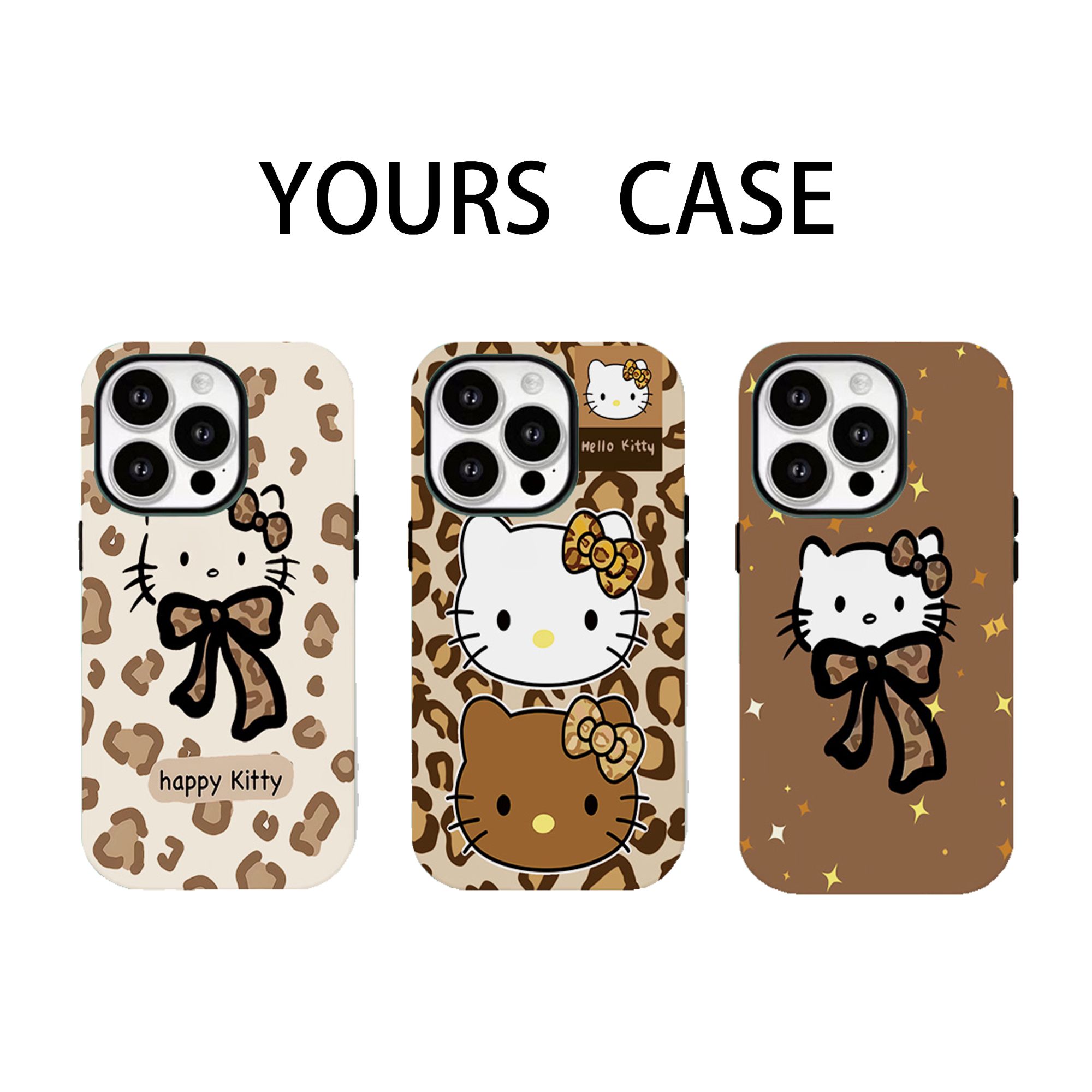 韩国进口菲林二合一kt猫豹纹系列适用苹果17promax手机壳简约个性