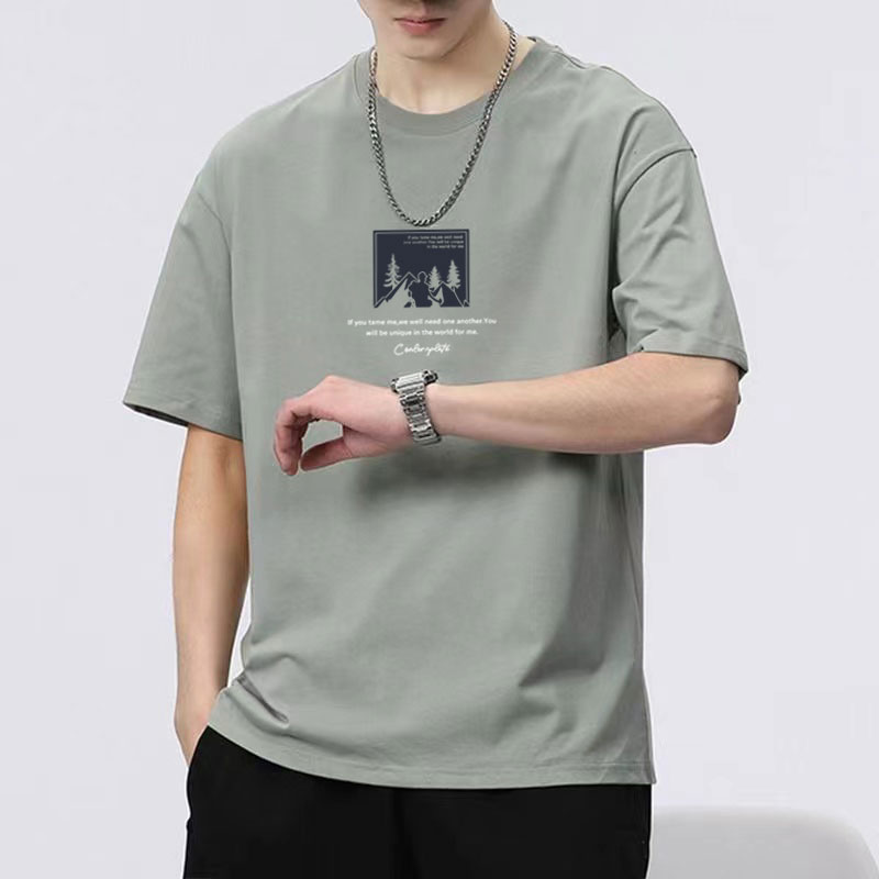 短袖t恤男士夏季2025新款宽松潮牌休闲百搭上衣宽松半袖青年潮流