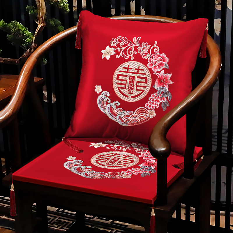 结婚跪垫敬茶跪拜喜垫一对婚礼红色坐垫改口新娘坐福垫子抱枕靠枕