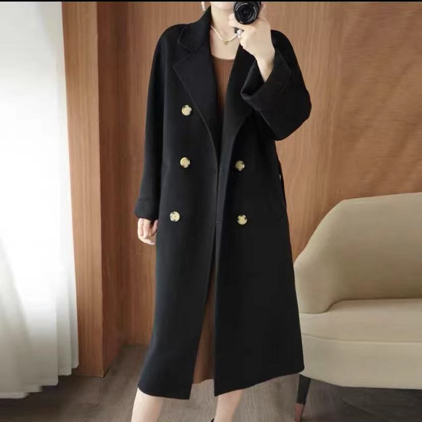 101801山羊绒长款高端双面呢大衣中长款外套