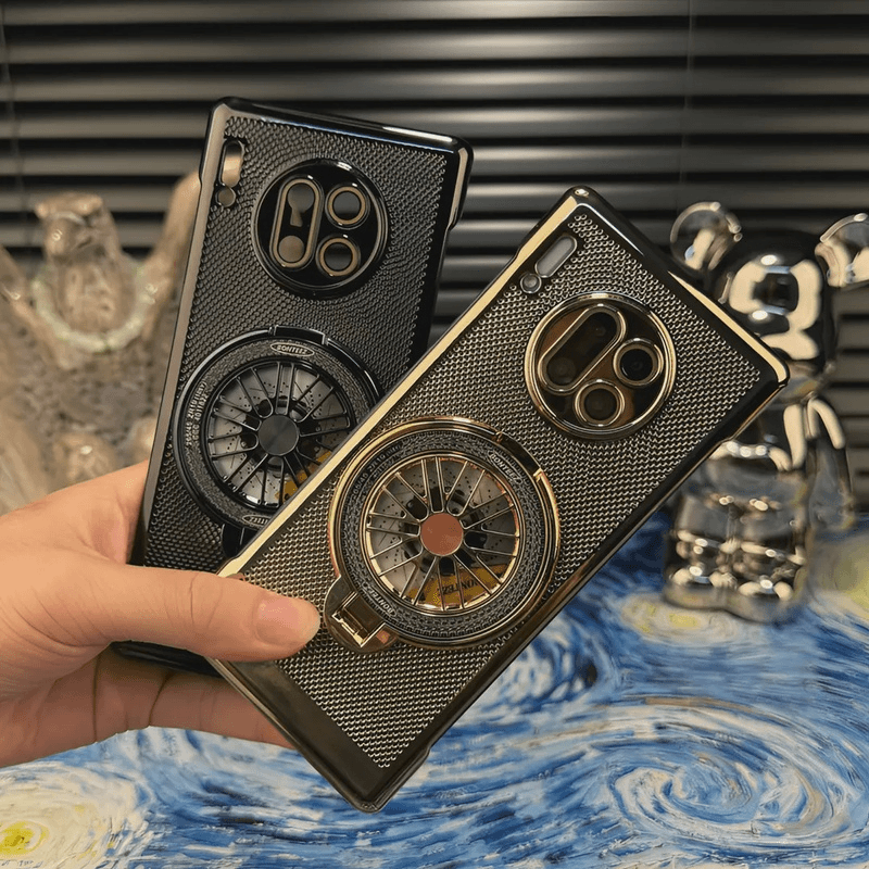 解压陀螺支架适用华为Mate30 Pro电镀网格散热壳自带镜头膜防摔