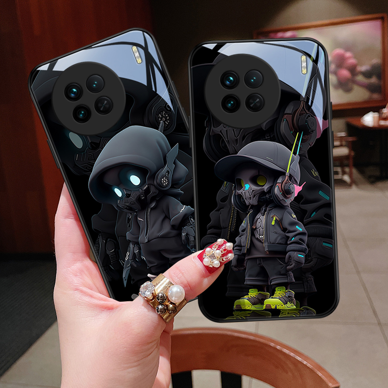 冷酷卡通适用vivox90s手机壳X90pro玻璃壳vivox90pro+男生炫酷保