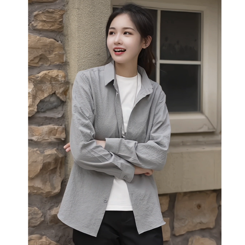 2025秋季新款衬衫长袖男士韩版休闲衬衣百搭外穿薄款衬衫外套男装