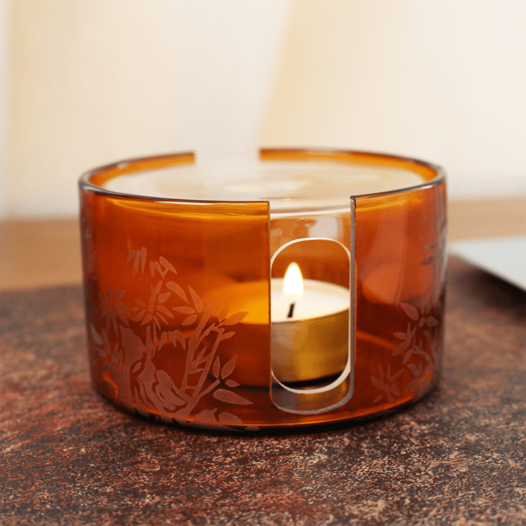 蜡烛温茶器复古公道 杯壶加热保温底座家用围炉煮茶玻璃温茶器