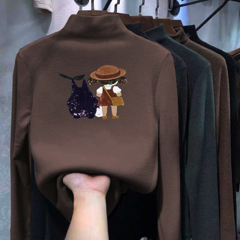 男女童装加厚半高领长袖T恤秋冬大儿童内搭打底衫德绒保暖上衣服