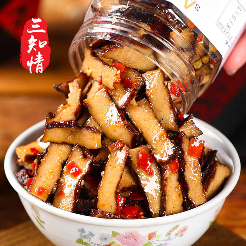 三知情香辣香干280克/瓶微辣湖南卤香干即食下饭菜