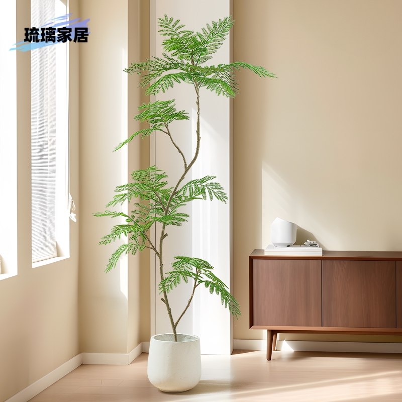 蓝花楹仿真绿植高端轻奢室内客厅落地落地摆件仿生植物假树盆栽