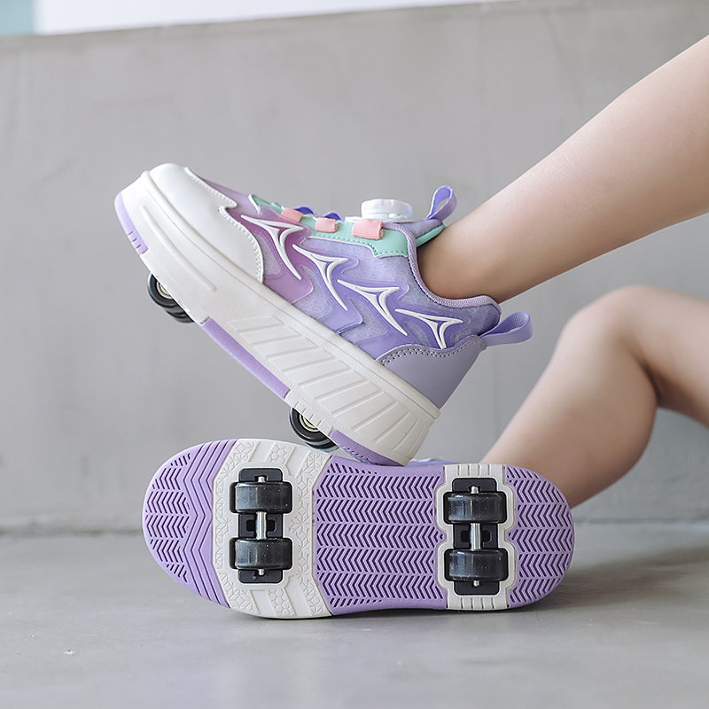 儿童暴走鞋女童秋冬2025新款网面轮滑鞋中大童四轮可走可滑溜冰鞋