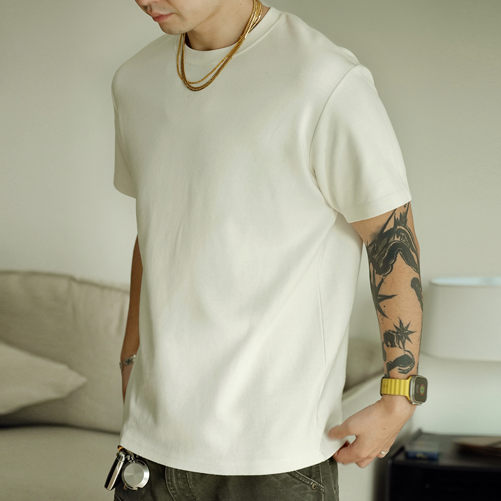 ZONJVNN310g秋冬加厚款双面磨毛SORONA+新疆精梳棉保暖短袖百搭