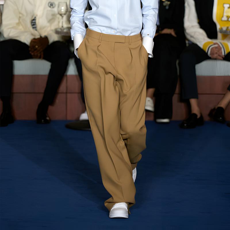2024新款秋男士垂感宽松 直筒裤休闲宽松时尚欧式休闲西裤设计师