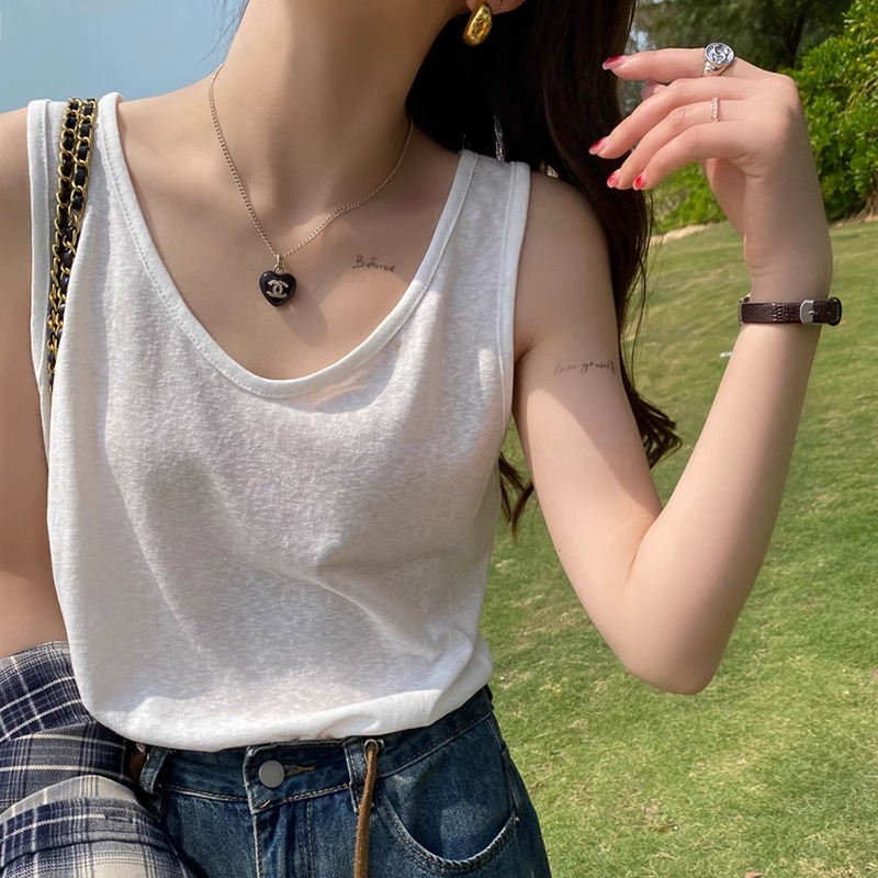 棉麻背心2025新款冰丝内搭遮副乳上衣U领竹节棉打底吊带女夏外穿