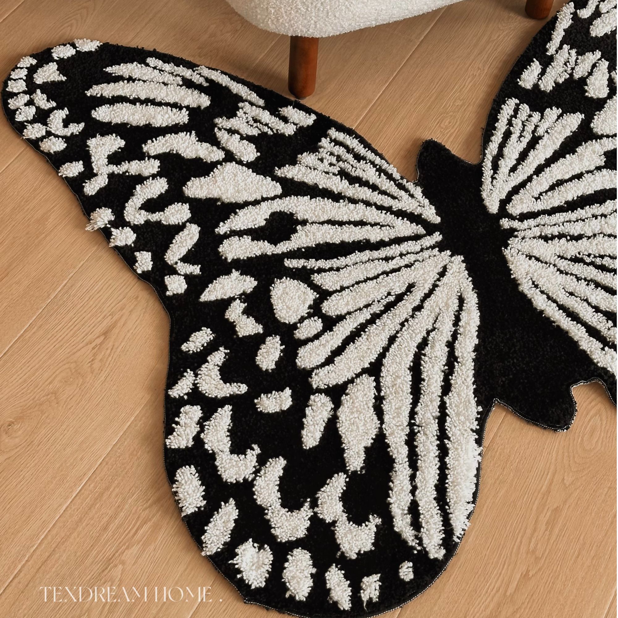 TEXDREAM蝴蝶轻奢地毯法式复古客厅床边毯衣帽间高级地垫地毯