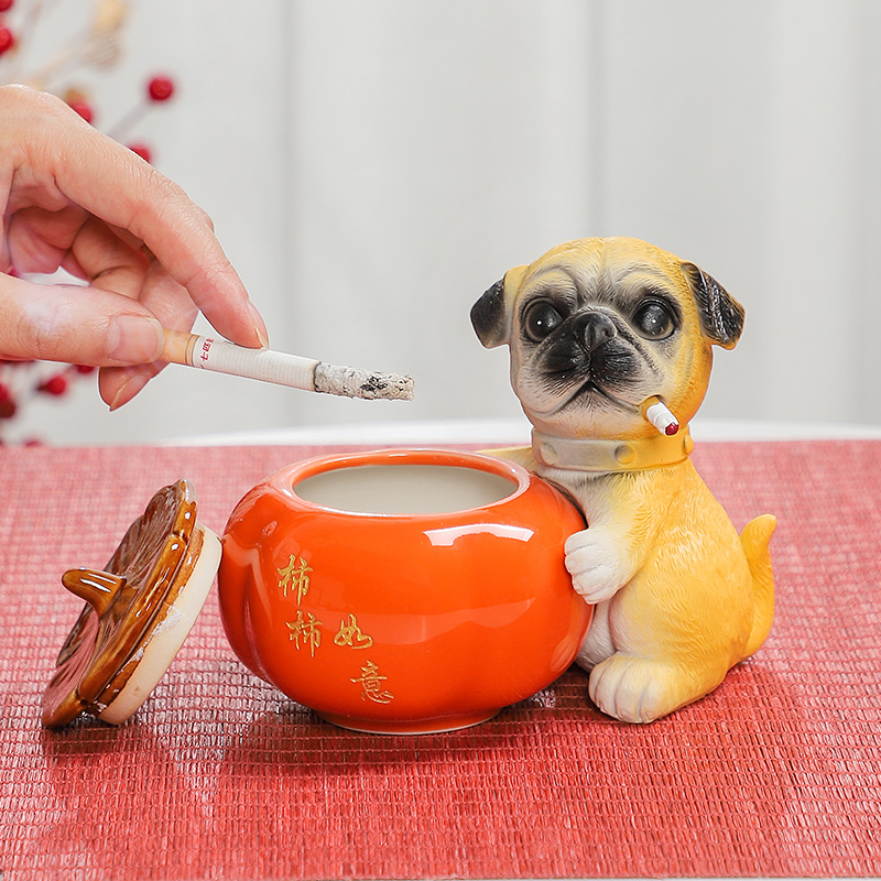 陶瓷烟灰桶柿柿如意烟灰缸欧式个性烟灰缸爆款2025新款高档大气