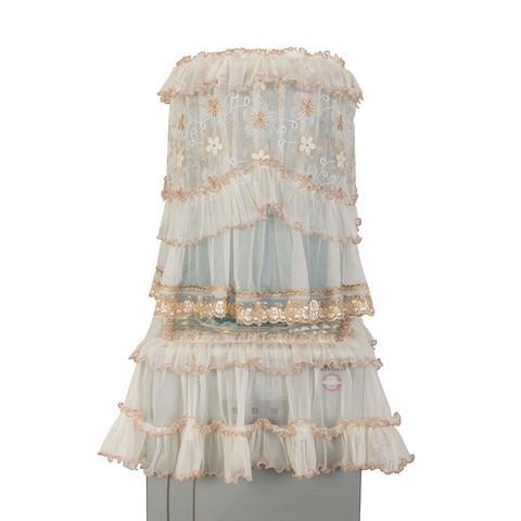 饮水机罩布艺蕾丝饮水机套子水桶罩18.9升通用饮水机两件套防尘罩