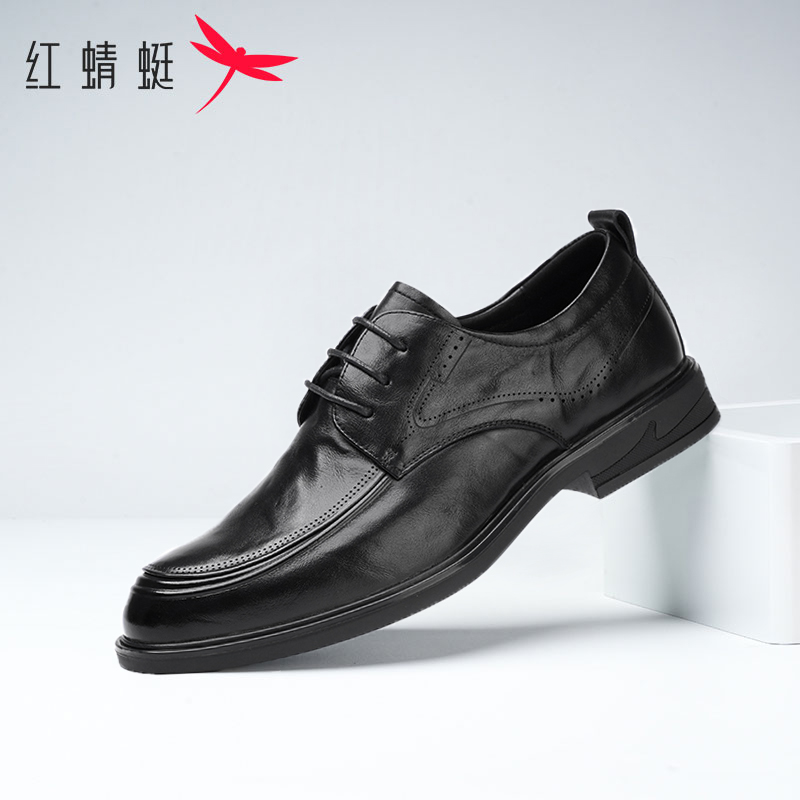 红蜻蜓男鞋2025秋冬款男士正装皮鞋爆款德比鞋子男款真皮鞋子男